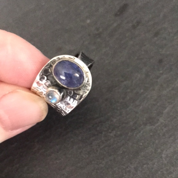 Jewelry - Natural Tanzanite sterling silver ring adjustable